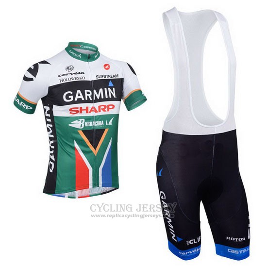 2013 Cycling Jersey Garmin Sharp Champion South Africa Short Sleeve and Bib Short